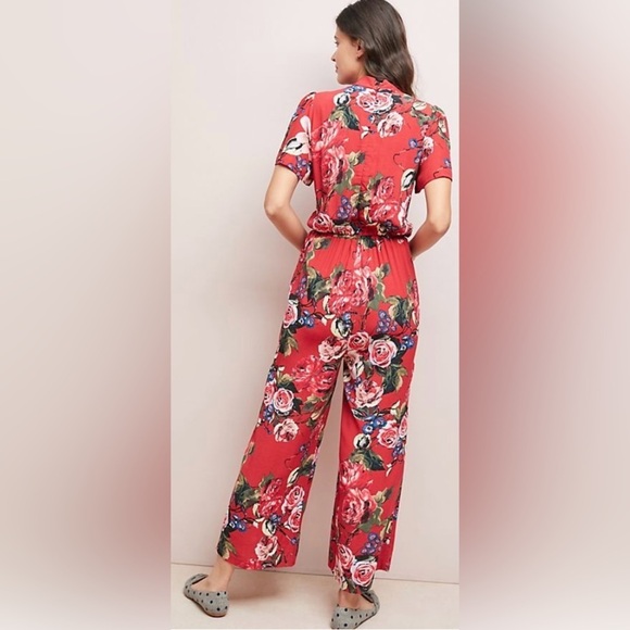 Anthropologie Floral Jumpsuit 🌺 | Wide Leg Romantic Cottagecore‎ Feminine Style - Picture 2 of 8